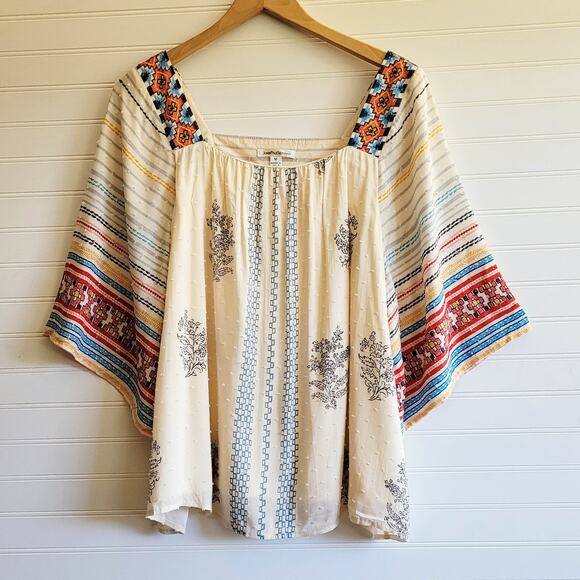 JohnPaulRichard Tops - John Paul Richard Top Womens Medium Flowy Tunic Square Neck Silky